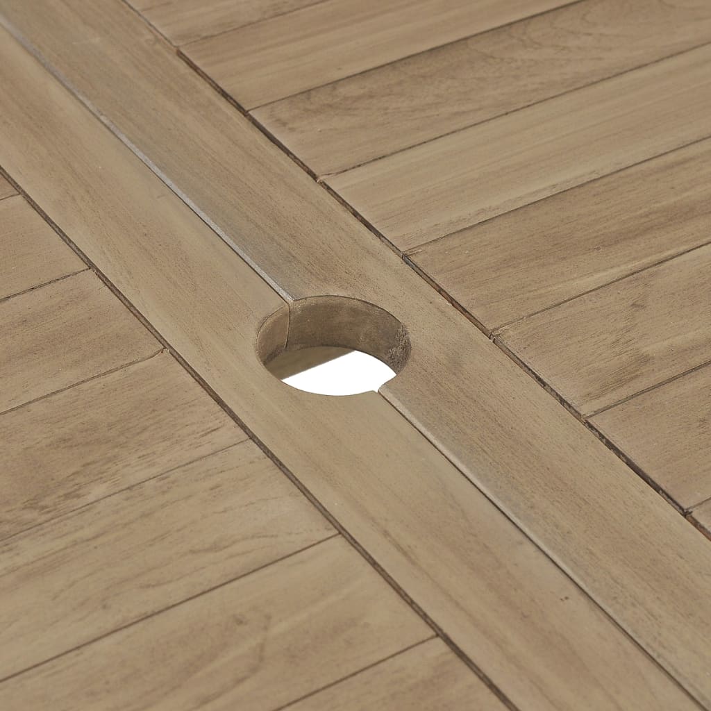 Tavolo da Giardino Pieghevole Grigio120x70x75 cm Massello Teak - homemem39