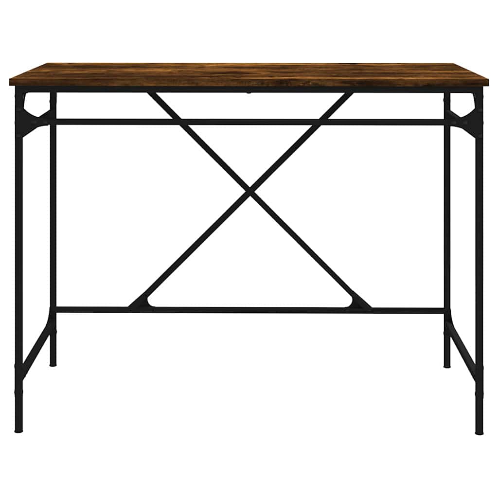 Scrivania Rovere Fumo 100x50x75 cm in Legno Multistrato e Ferro