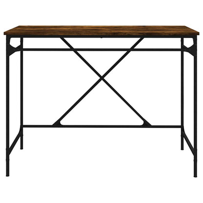Scrivania Rovere Fumo 100x50x75 cm in Legno Multistrato e Ferro