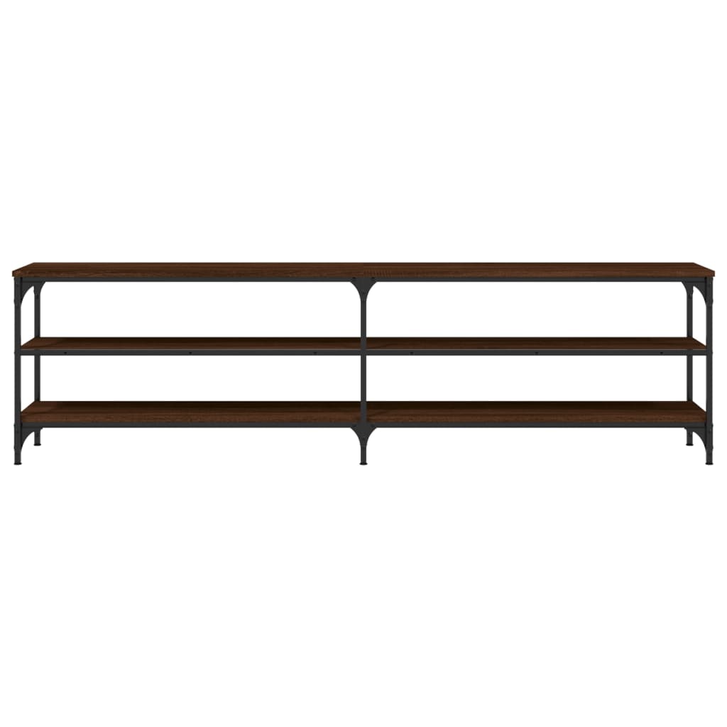 Mobile TV Rovere Marrone 180x30x50cm Legno Multistrato Metallo