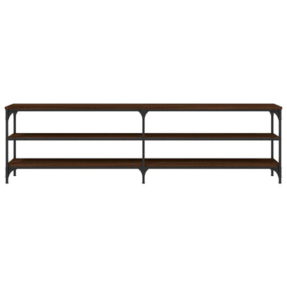 Mobile TV Rovere Marrone 180x30x50cm Legno Multistrato Metallo
