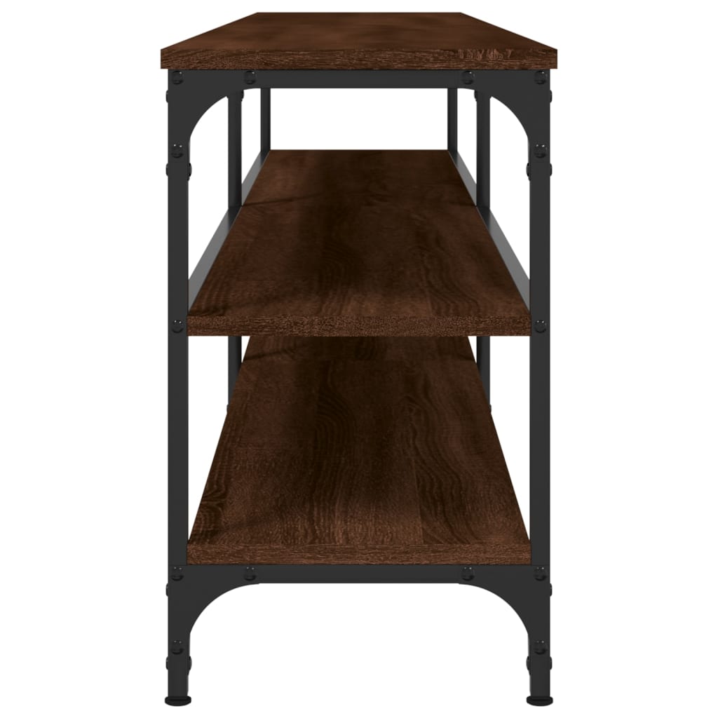 Mobile TV Rovere Marrone 180x30x50cm Legno Multistrato Metallo