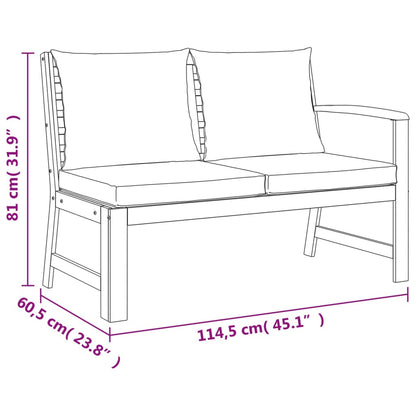 Set da Pranzo Giardino 4pz con Cuscini Legno Massello di Acacia | homemem39
