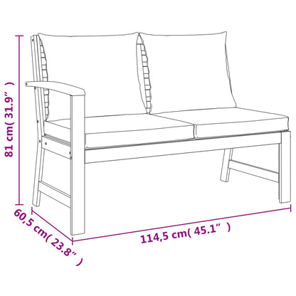 Set da Pranzo Giardino 5pz con Cuscini Legno Massello di Acacia | homemem39