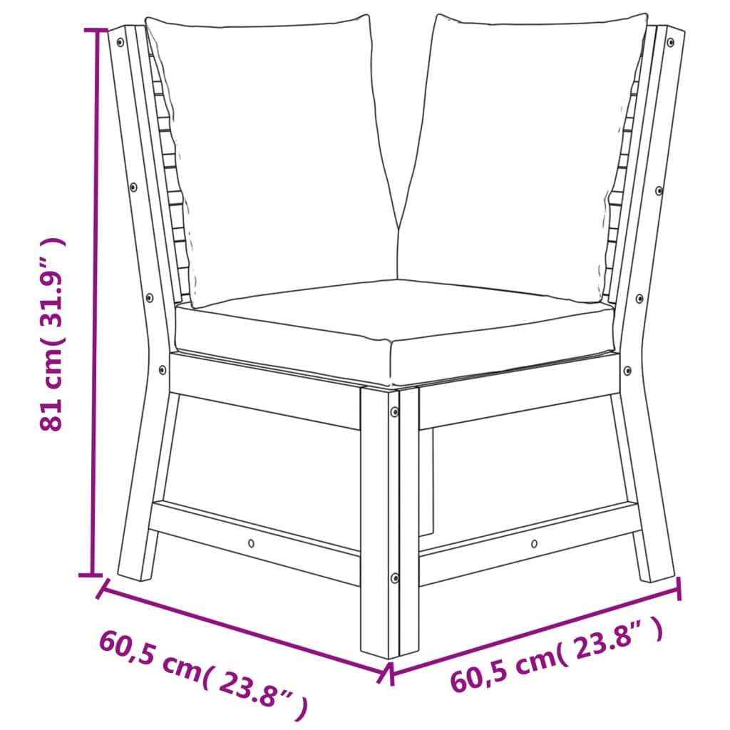 Set da Pranzo Giardino 5pz con Cuscini Legno Massello di Acacia | homemem39