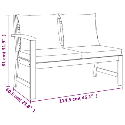 Set da Pranzo Giardino 7pz con Cuscini Legno Massello di Acacia | homemem39