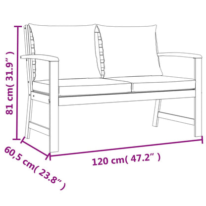 Set da Pranzo Giardino 4pz con Cuscini Legno Massello di Acacia | homemem39