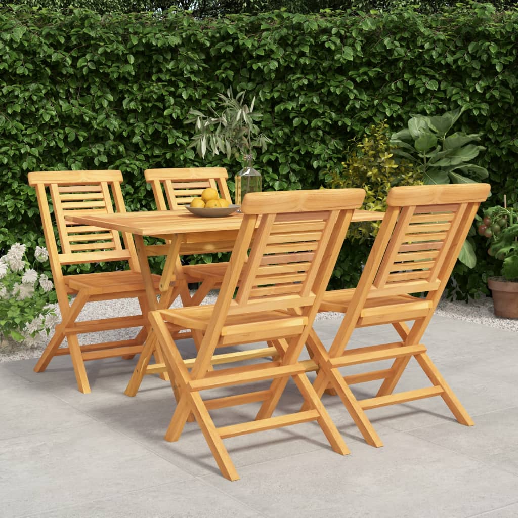 5-piece Garden Dining Set in Solid Teak Wood