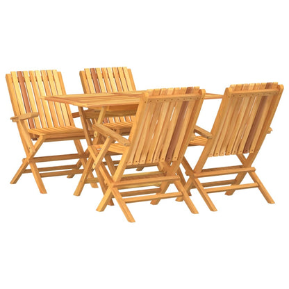 Set da Pranzo per Giardino 5 pz in Legno Massello di Teak - homemem39