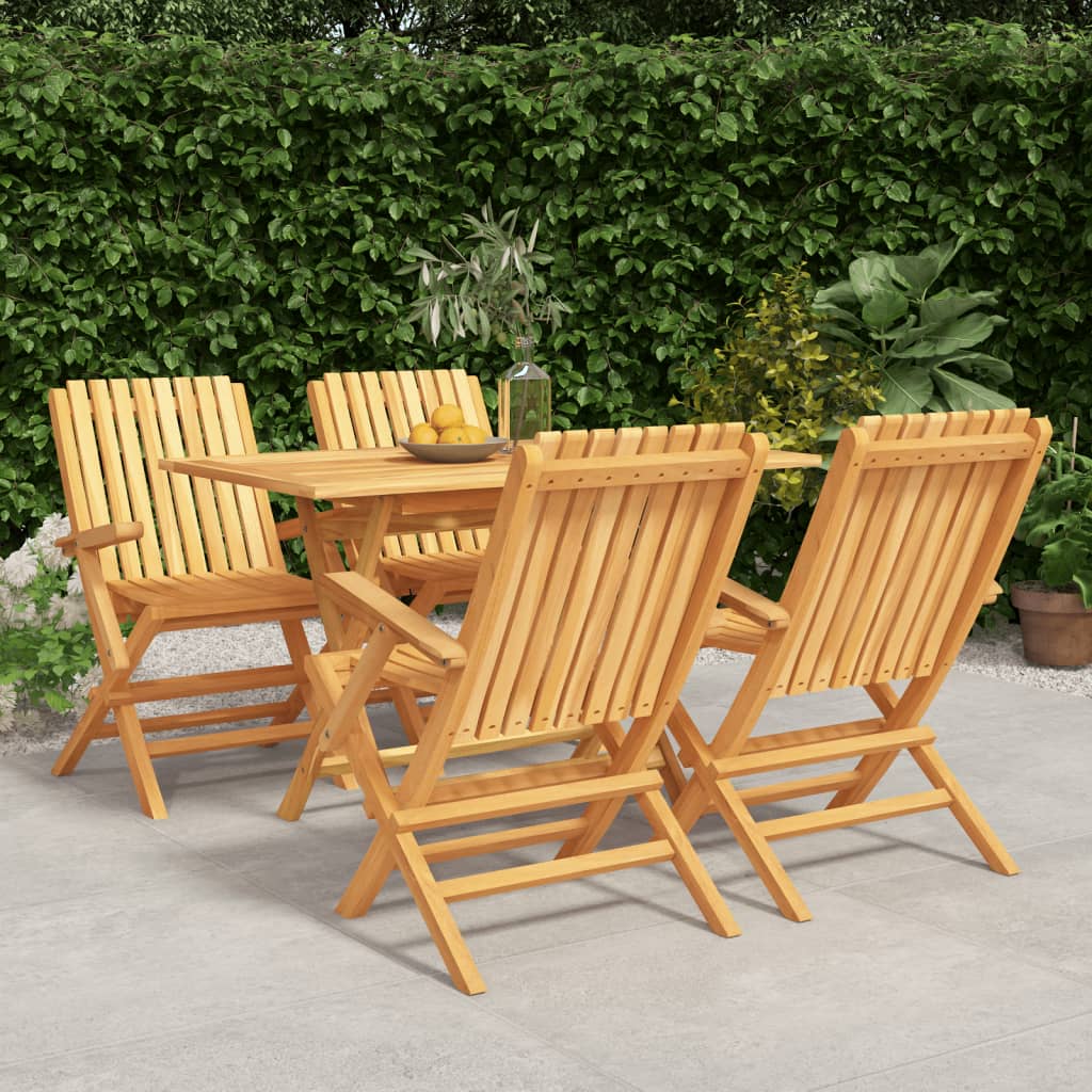 Set da Pranzo per Giardino 5 pz in Legno Massello di Teak - homemem39