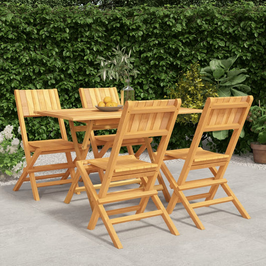 Set da Pranzo per Giardino 5 pz in Legno Massello di Teak - homemem39