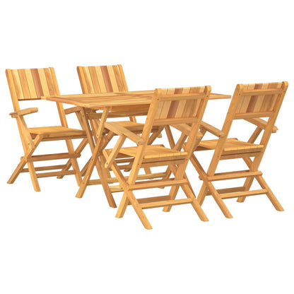 Set da Pranzo per Giardino 5 pz in Legno Massello di Teak - homemem39