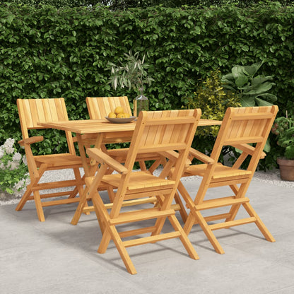 Set da Pranzo per Giardino 5 pz in Legno Massello di Teak - homemem39