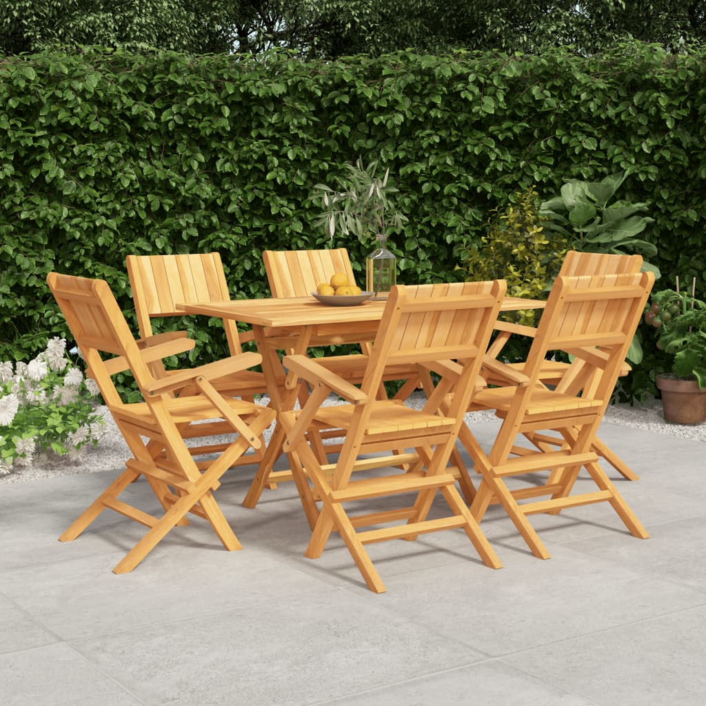 Set da Pranzo da Giardino 7 pz in Legno Massello di Teak - homemem39