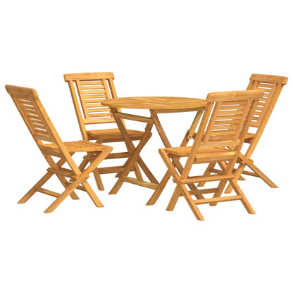 Set da Pranzo per Giardino 5 pz in Legno Massello di Teak