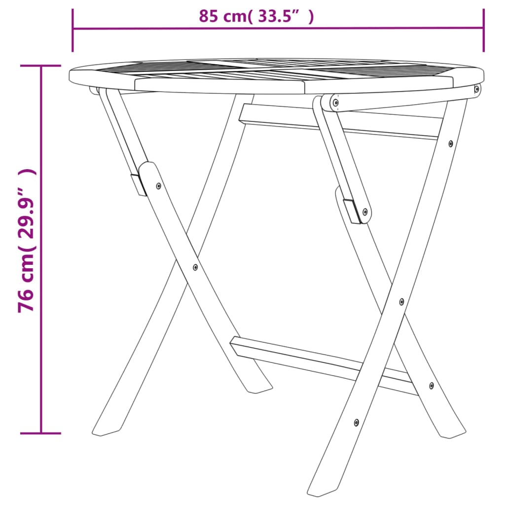 5-piece Garden Dining Set in Solid Teak Wood