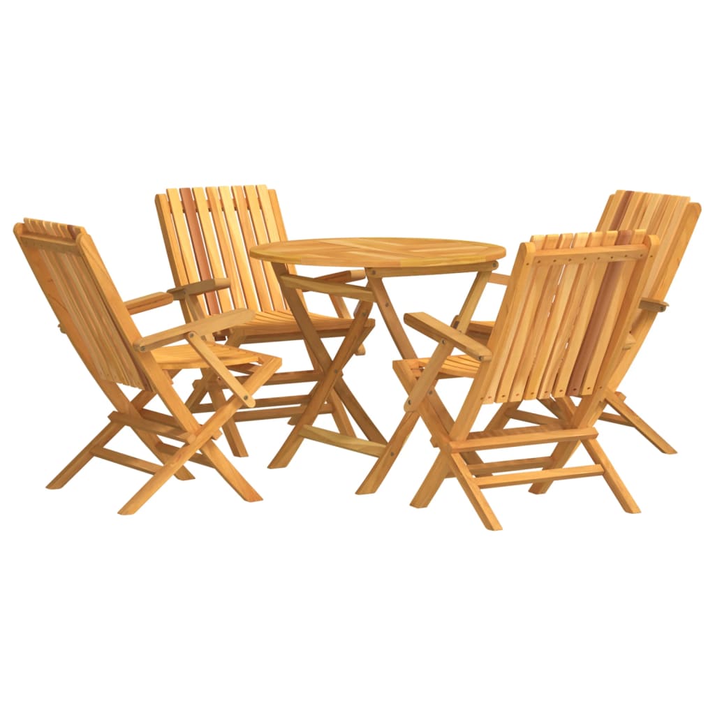 Set da Pranzo per Giardino 5 pz in Legno Massello di Teak - homemem39