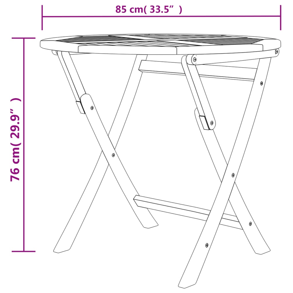 Set da Pranzo per Giardino 5 pz in Legno Massello di Teak - homemem39