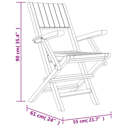 Set da Pranzo per Giardino 5 pz in Legno Massello di Teak - homemem39