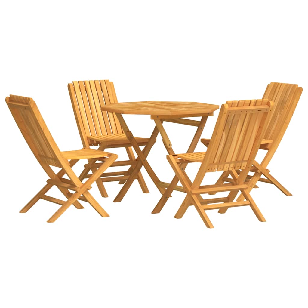 Set da Pranzo per Giardino 5 pz in Legno Massello di Teak | homemem39
