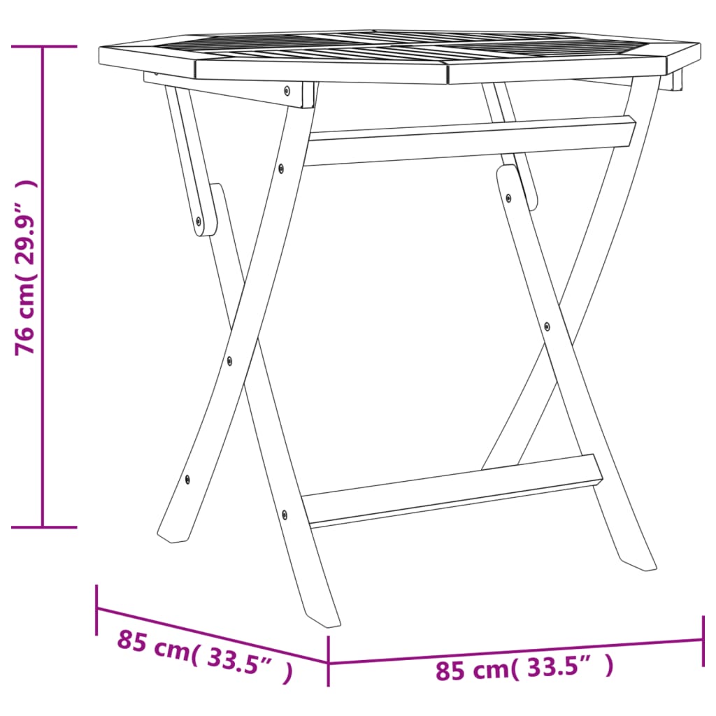 Set da Pranzo per Giardino 5 pz in Legno Massello di Teak