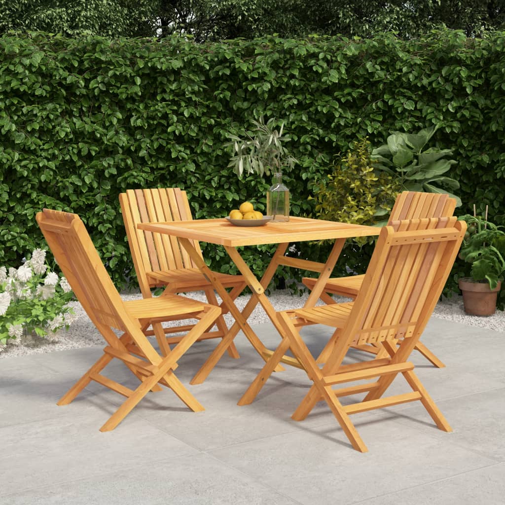Set da Pranzo per Giardino 5 pz in Legno Massello di Teak | homemem39