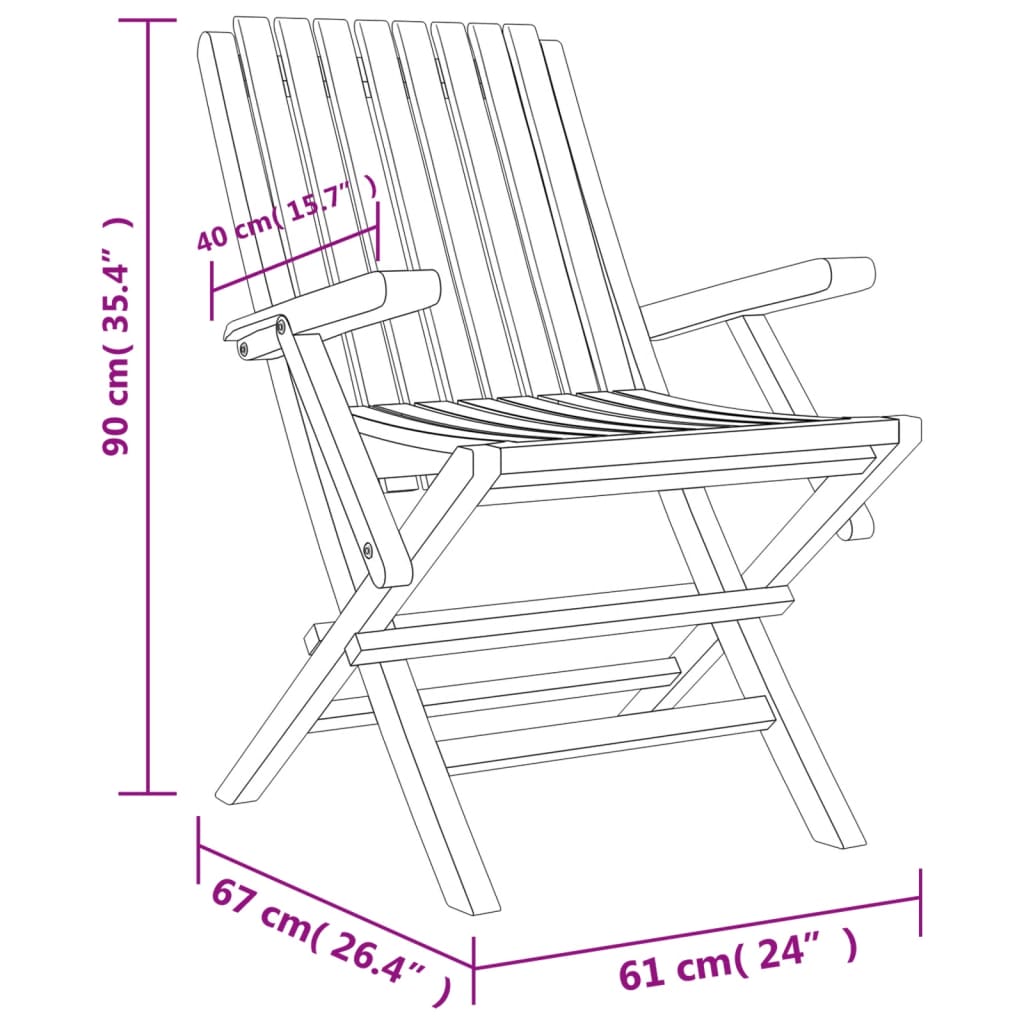 Set da Pranzo per Giardino 5 pz in Legno Massello di Teak | homemem39