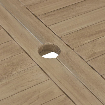 Set da Pranzo per Giardino 5pz Grigio in Legno Massello di Teak - homemem39