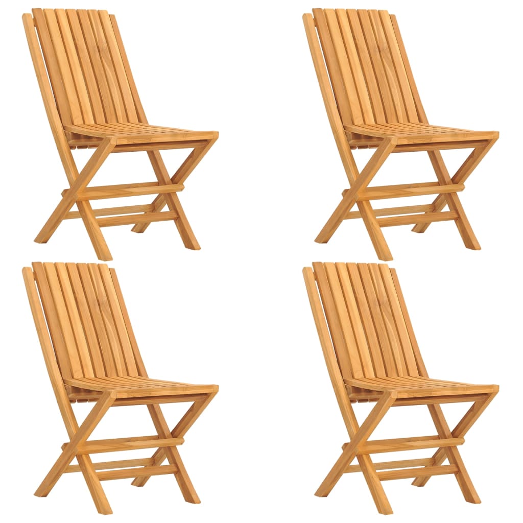 Sedie da Giardino Pieghevoli 4pz 47x47x89cm Legno Massello Teak - homemem39