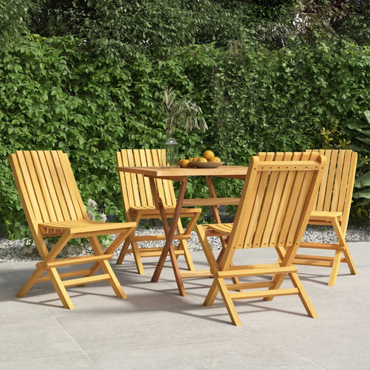 Sedie da Giardino Pieghevoli 4pz 47x47x89cm Legno Massello Teak - homemem39