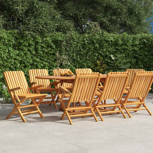 Sedie da Giardino Pieghevoli 8pz 61x67x90cm Legno Massello Teak - homemem39