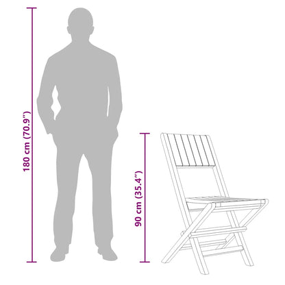 Sedie da Giardino Pieghevoli 6pz 47x61x90cm Legno Massello Teak - homemem39