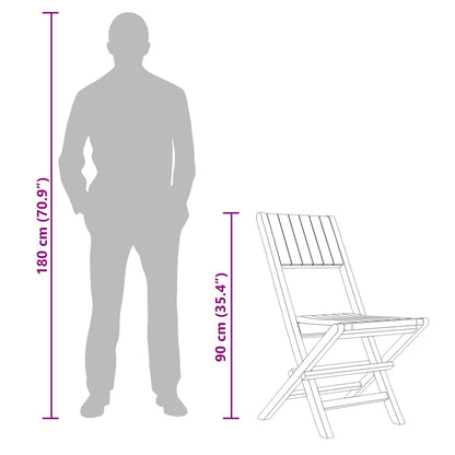 Sedie da Giardino Pieghevoli 8pz 47x61x90cm Legno Massello Teak - homemem39