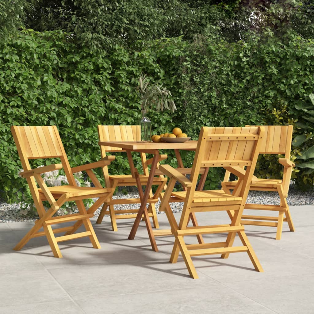 Sedie da Giardino Pieghevoli 4pz 55x61x90cm Legno Massello Teak - homemem39