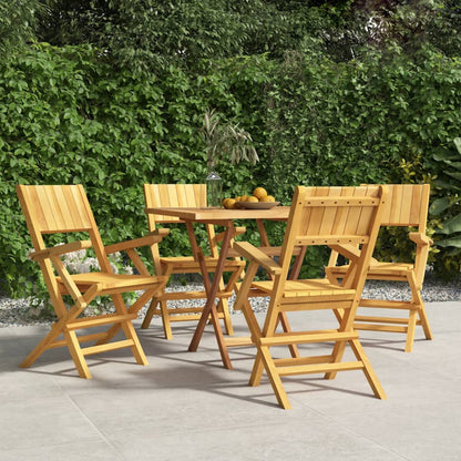 Sedie da Giardino Pieghevoli 4pz 55x61x90cm Legno Massello Teak - homemem39