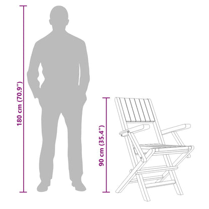 Sedie da Giardino Pieghevoli 6pz 55x61x90cm Legno Massello Teak - homemem39