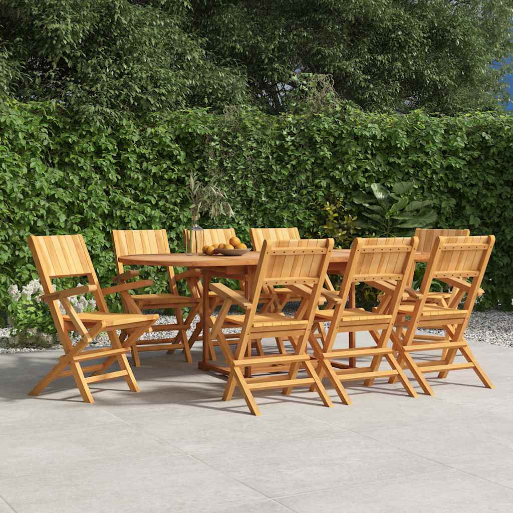 Sedie da Giardino Pieghevoli 8pz 55x61x90cm Legno Massello Teak - homemem39