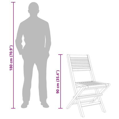 Sedie da Giardino Pieghevoli 4pz 47x62x90cm Legno Massello Teak - homemem39