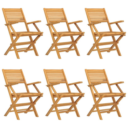 Sedie da Giardino Pieghevoli 6pz 55x62x90cm Legno Massello Teak - homemem39