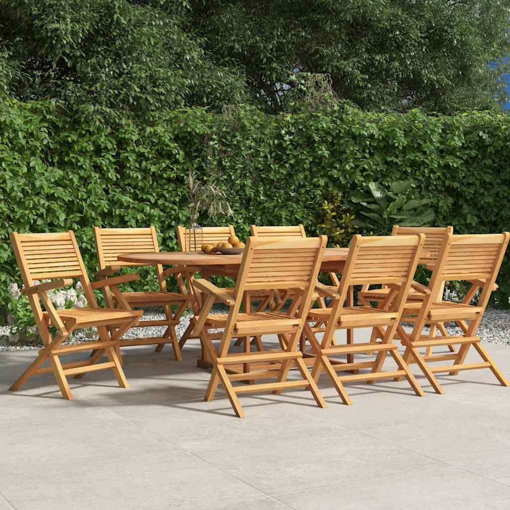 Sedie da Giardino Pieghevoli 8pz 55x62x90cm Legno Massello Teak - homemem39