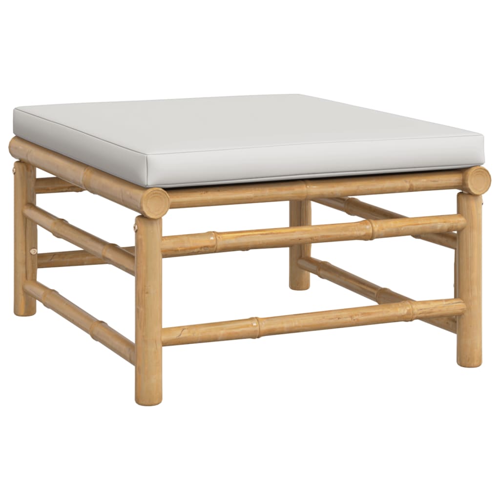 Set Salotto da Giardino 10pz con Cuscini Grigio Chiaro Bambù - homemem39