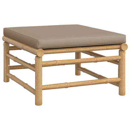 Set Salotto da Giardino 6pz con Cuscini Tortora Bambù | homemem39