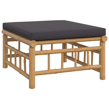 Set Salotto da Giardino 7pz con Cuscini Grigio Scuro Bambù | homemem39