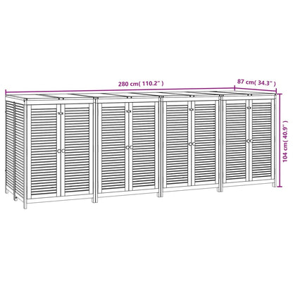 Contenitore da Giardino 280x87x104 cm Legno Massello di Acacia - homemem39