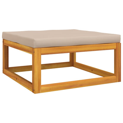 Set Salotto da Giardino 7pz con Cuscini Tortora Legno Massello | homemem39