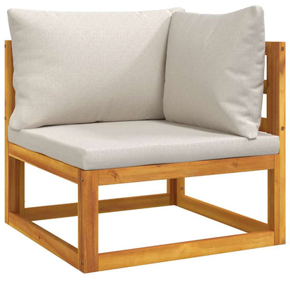 Set Salotto Giardino 7pz Cuscini Grigio Chiaro Legno Massello | homemem39