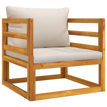 Set Salotto Giardino 7pz Cuscini Grigio Chiaro Legno Massello | homemem39