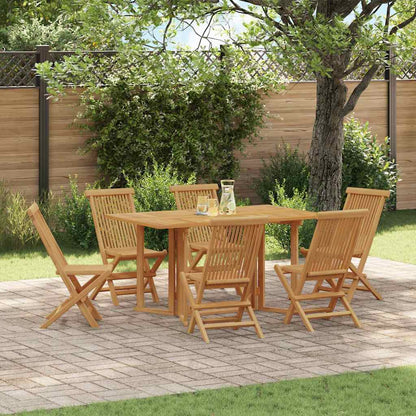 Set da Pranzo per Giardino 7 pcs Marrone Legno di teak solido