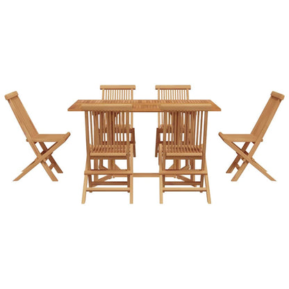 Set da Pranzo per Giardino 7 pcs Marrone Legno di teak solido