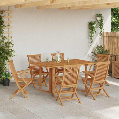 Set da Pranzo per Giardino 7 pcs Marrone Legno di teak solido